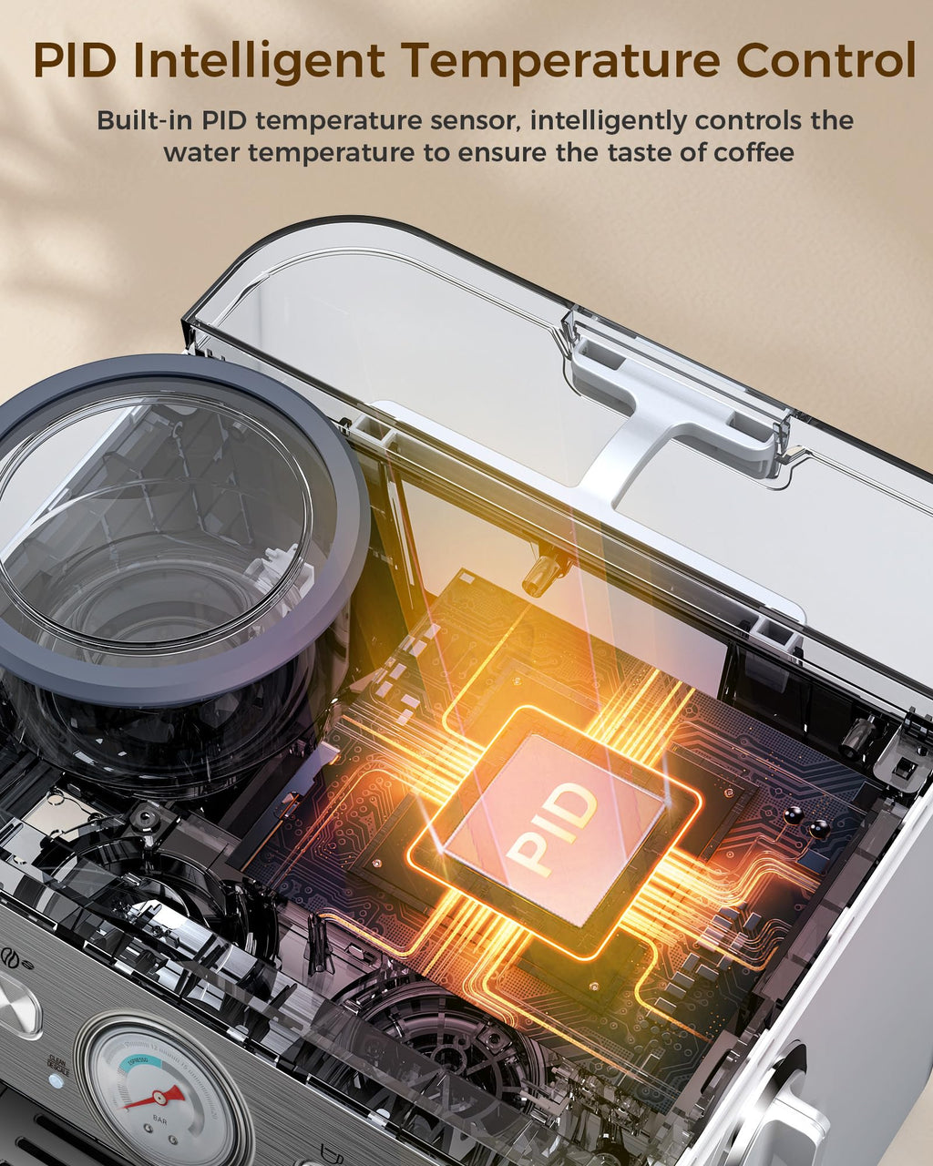 (2025 Upgrade)20 Bar Espresso Machine with Grinder & Milk Frother Steam Wand, Tamping Tools, Expresso Coffee Machines 58mm Commercial Espresso Maker