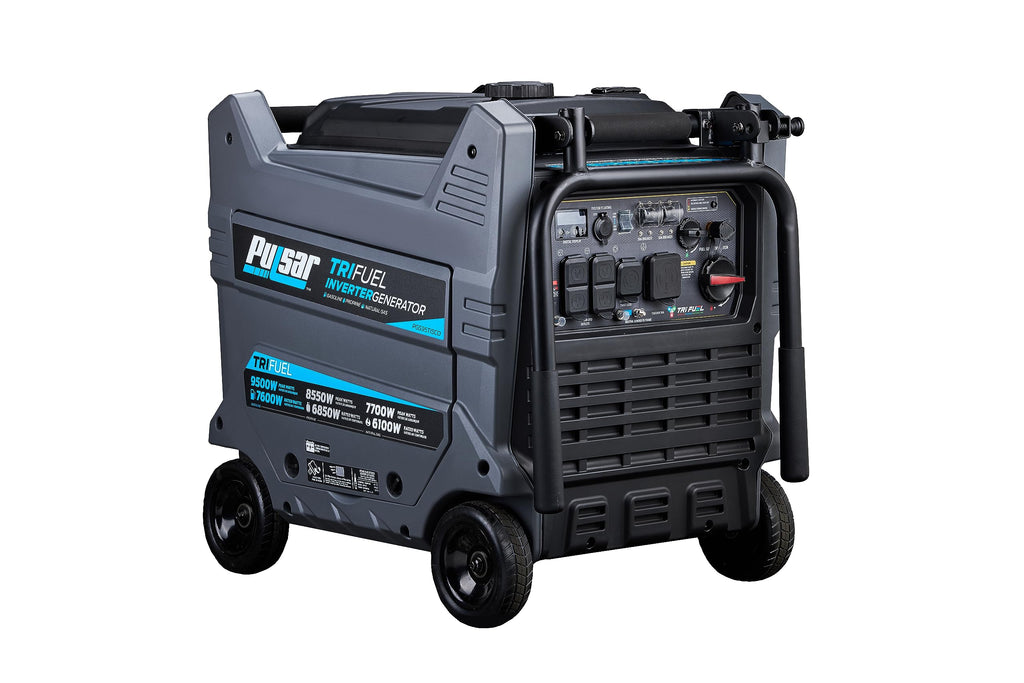 Pulsar GD10KBN 10500W Dual Fuel Home Backup Portable Inverter Generator with Wheel Kit and Electric Start RV Ready