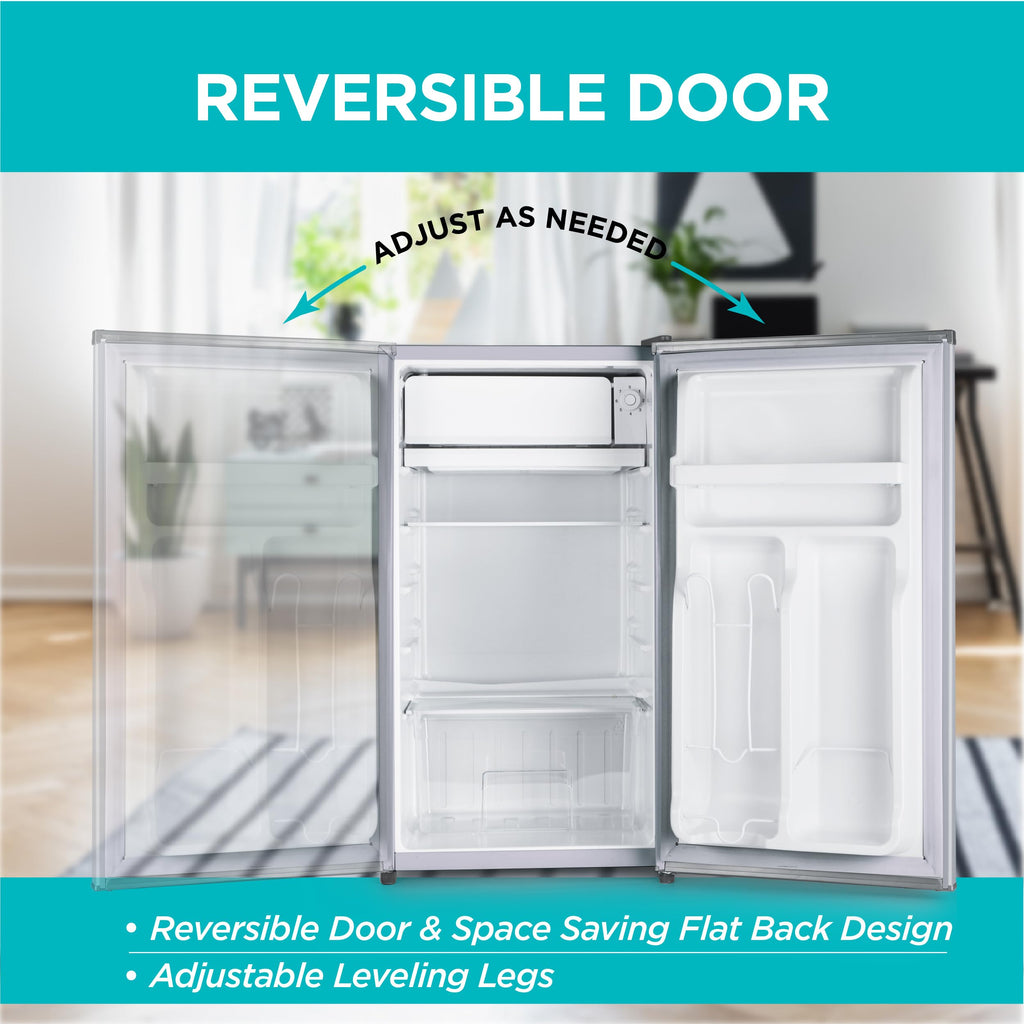 BLACK+DECKER 1.7 Cu. Ft. Compact Refrigerator, ENERGY STAR Certified, Single Door Mini Fridge with Chiller Compartment, Personal Fridge for Home or