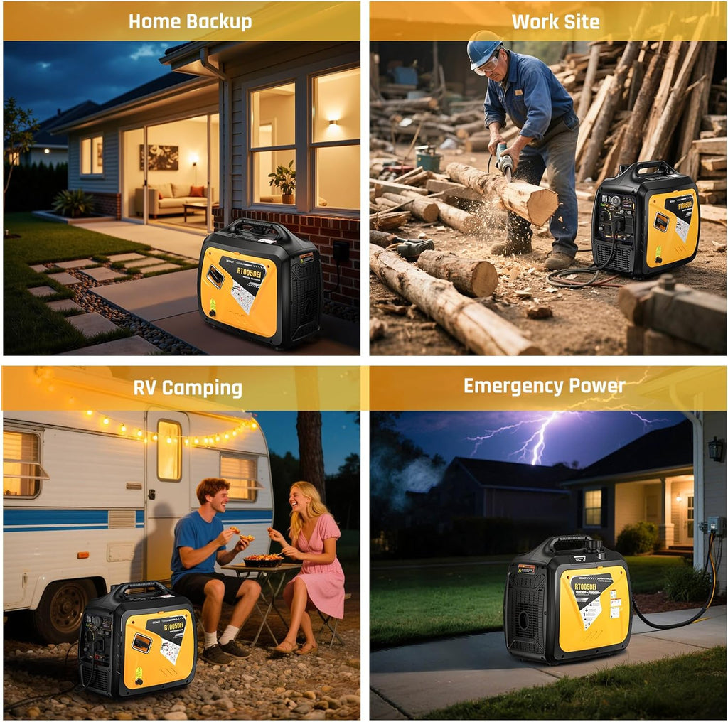 5000 Watts Portable Dual Fuel Inverter GeneratorC Small Gasoline LPG Powered for Home Backup, Camping, RV, Tailgating with CO Protection, Eco Mode