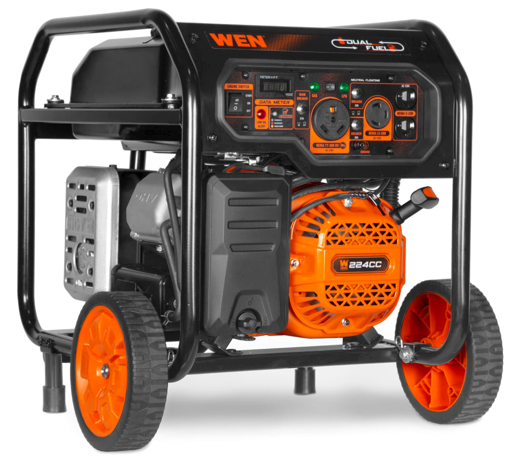 WEN 5600-Watt Portable Generator, Electric Start, 224cc, Transfer-Switch and RV-Ready with CO Shutdown Sensor (GN5602X)