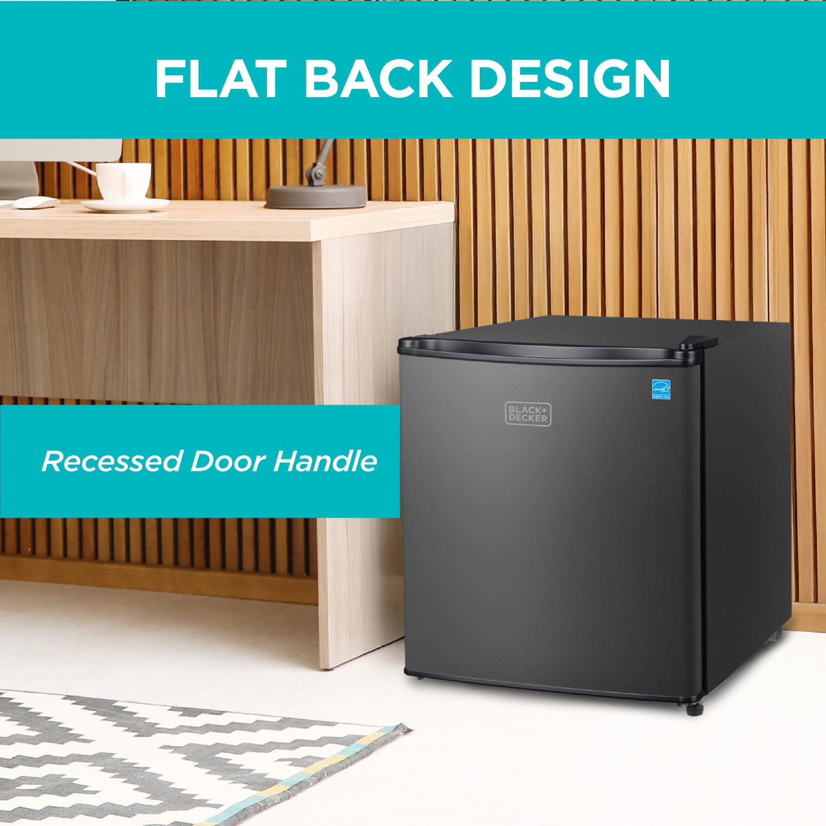 BLACK+DECKER 1.7 Cu. Ft. Compact Refrigerator, ENERGY STAR Certified, Single Door Mini Fridge with Chiller Compartment, Personal Fridge for Home or