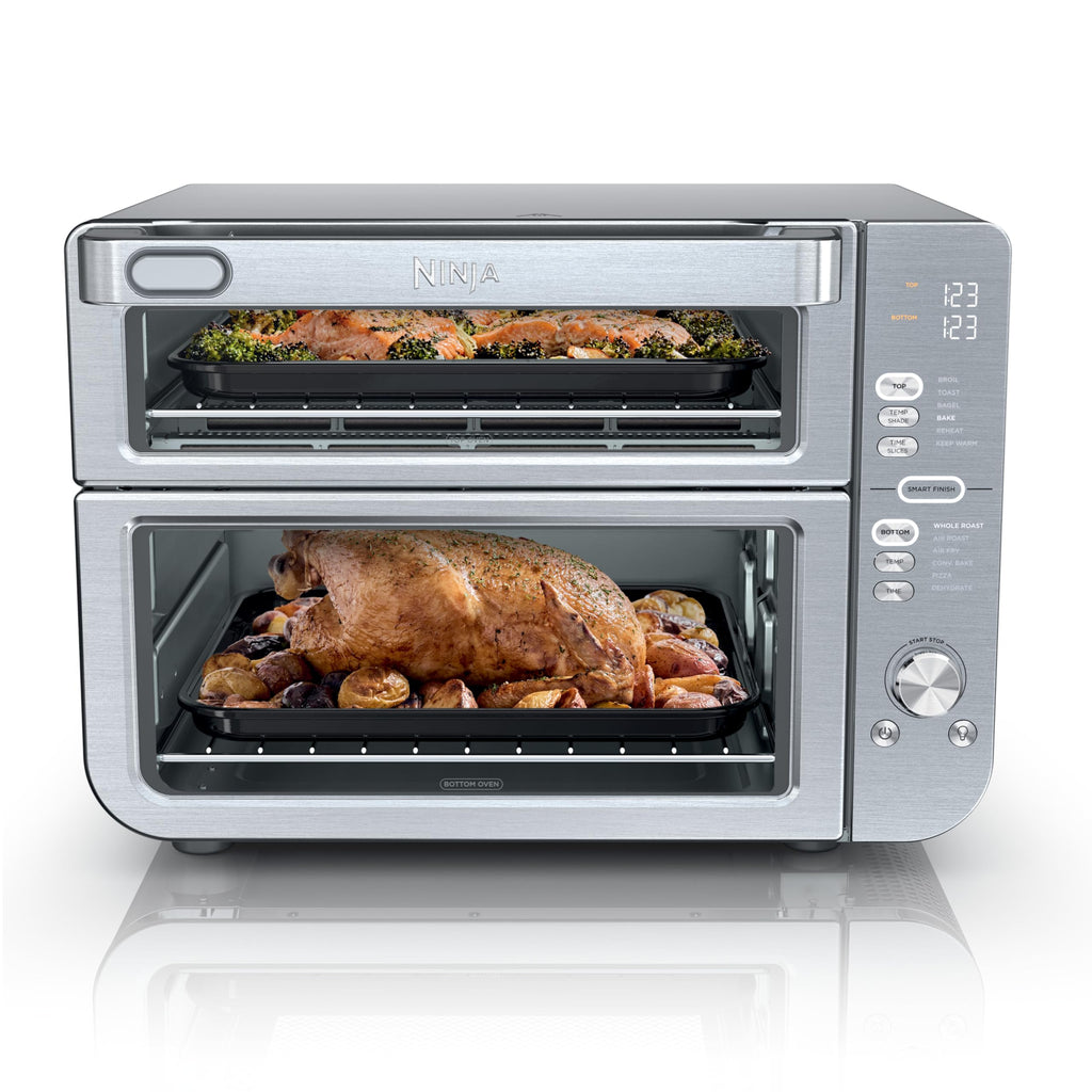 Ninja Air Fryer & Toaster Oven | Double Stack XL | Countertop Oven | 12-in-1 Fits 4.5lb Chicken & 6lbs of Wings | SmartFinish Cook 2 Different Meals