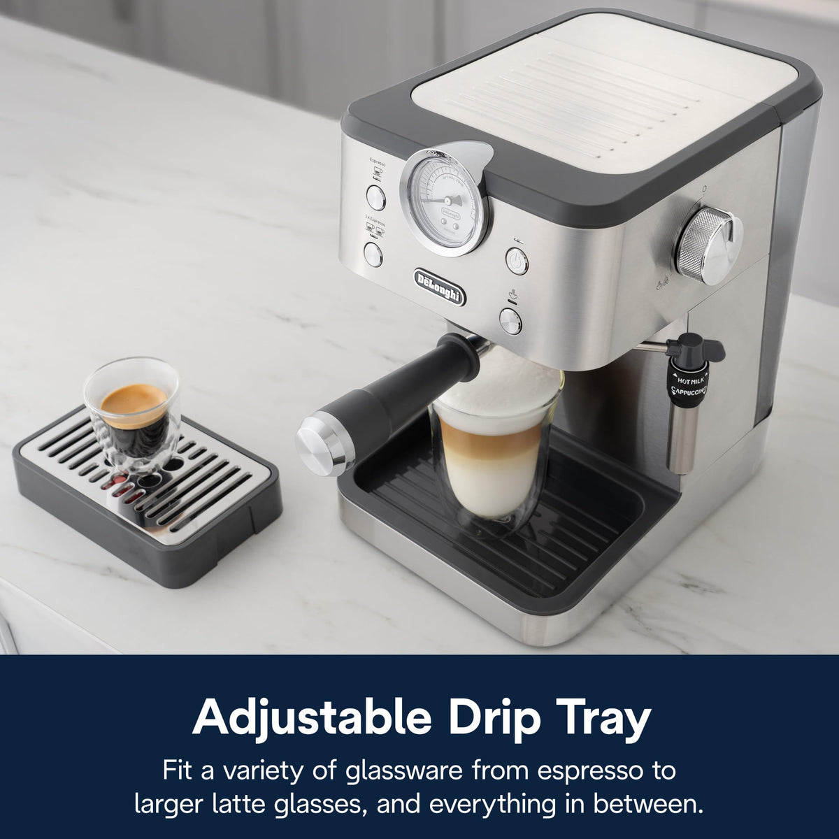 De'Longhi Dedica Maestro Plus Espresso Machine, Automatic Steam Wand, 3 Coffee Temp & Milk Foam Settings, 54oz Removable Tank, Easy-to-Clean