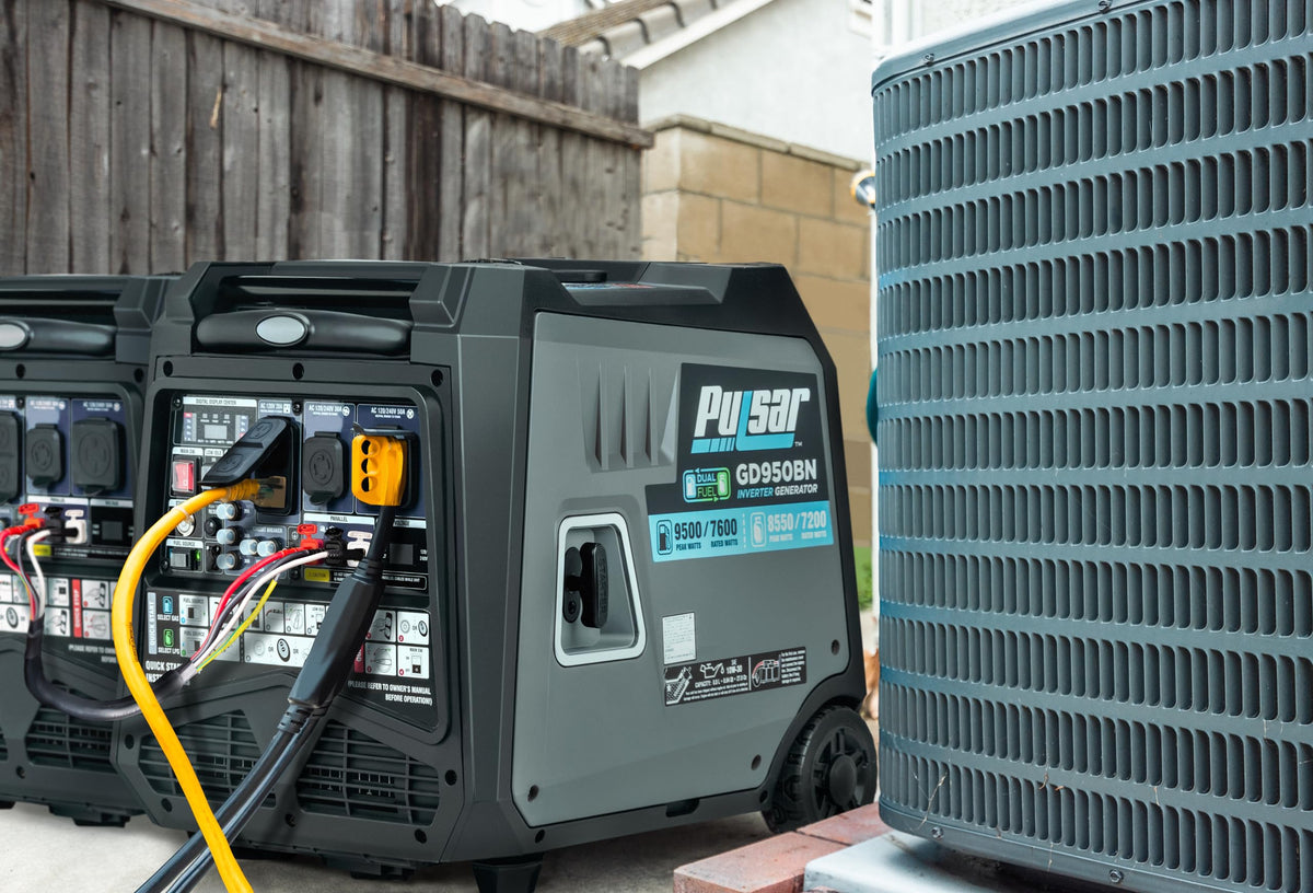 Pulsar GD10KBN 10500W Dual Fuel Home Backup Portable Inverter Generator with Wheel Kit and Electric Start RV Ready