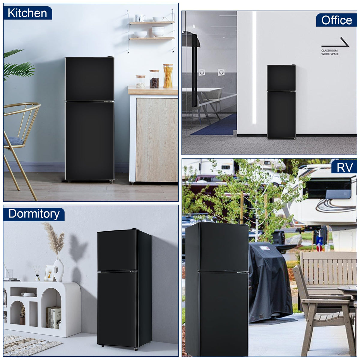 Mini Refrigerator with Freezer 4.0 Cu. Ft., Small Dorm Fridge with Freezer, Adjustable Thermostat Compact Fridge Freezers for Apartment, Dorm