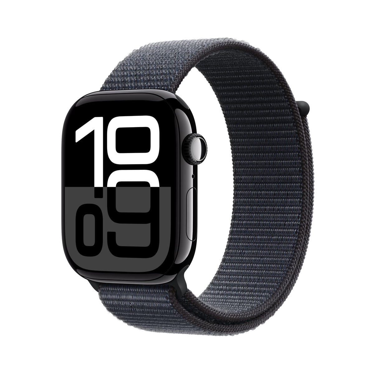Apple Watch Series 10 [GPS 46mm case] Smartwatch with Jet Black Aluminum Case with Black Sport Band - M/L. Fitness Tracker, ECG App, Always-On Retina