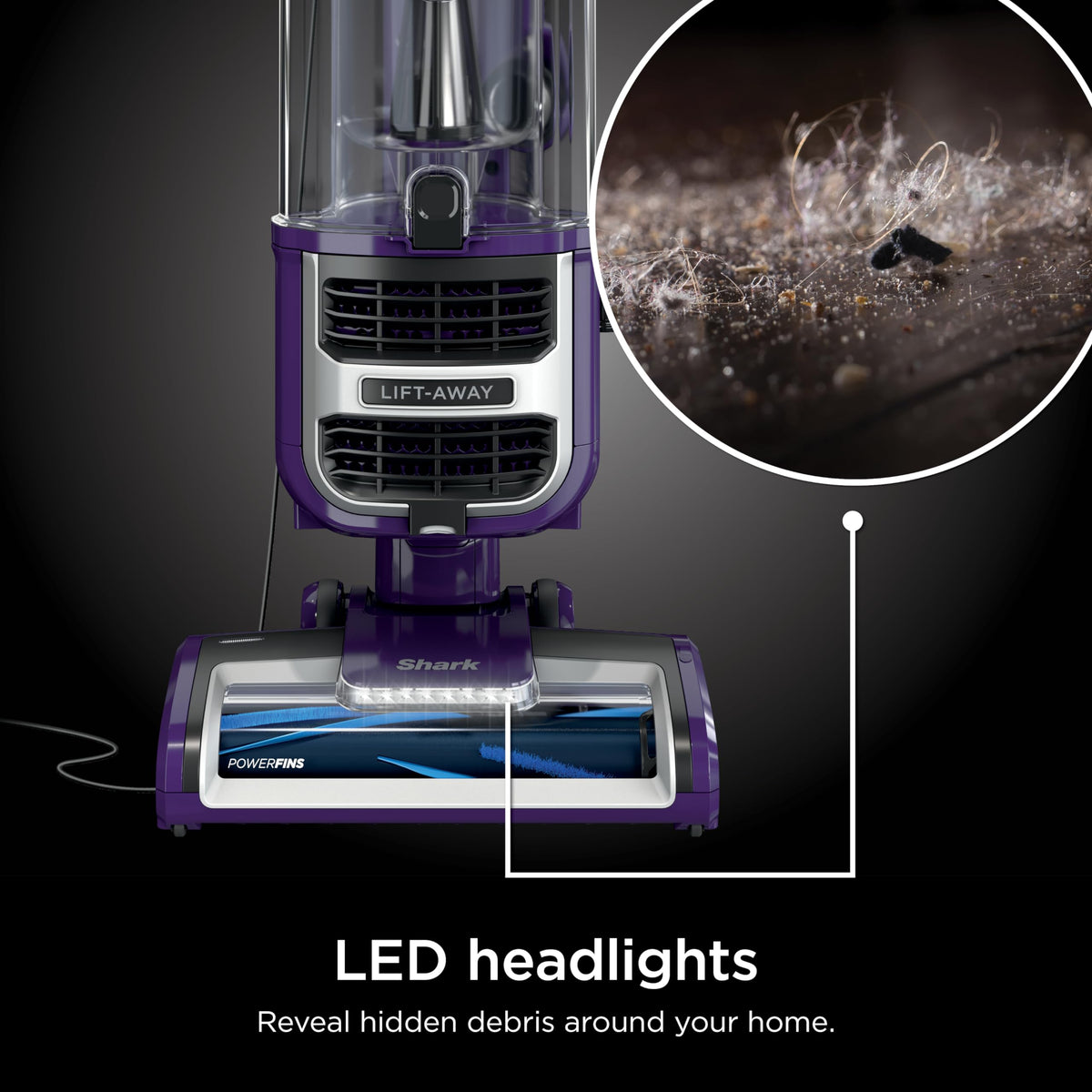 Shark NV501 Rotator Professional Lift-Away Upright Vacuum with HEPA Filter, Swivel Steering, LED Headlights, Wide Upholstery Tool, Dusting Brush &