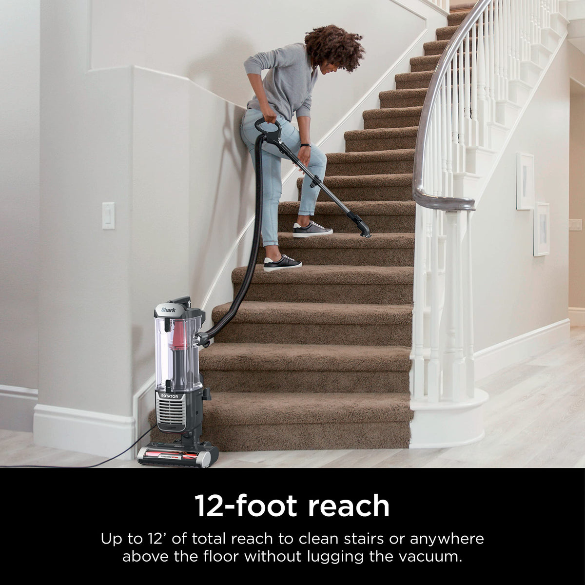 Shark NV501 Rotator Professional Lift-Away Upright Vacuum with HEPA Filter, Swivel Steering, LED Headlights, Wide Upholstery Tool, Dusting Brush &