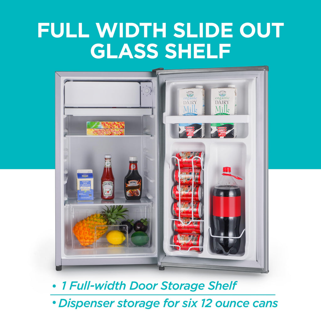 BLACK+DECKER 1.7 Cu. Ft. Compact Refrigerator, ENERGY STAR Certified, Single Door Mini Fridge with Chiller Compartment, Personal Fridge for Home or