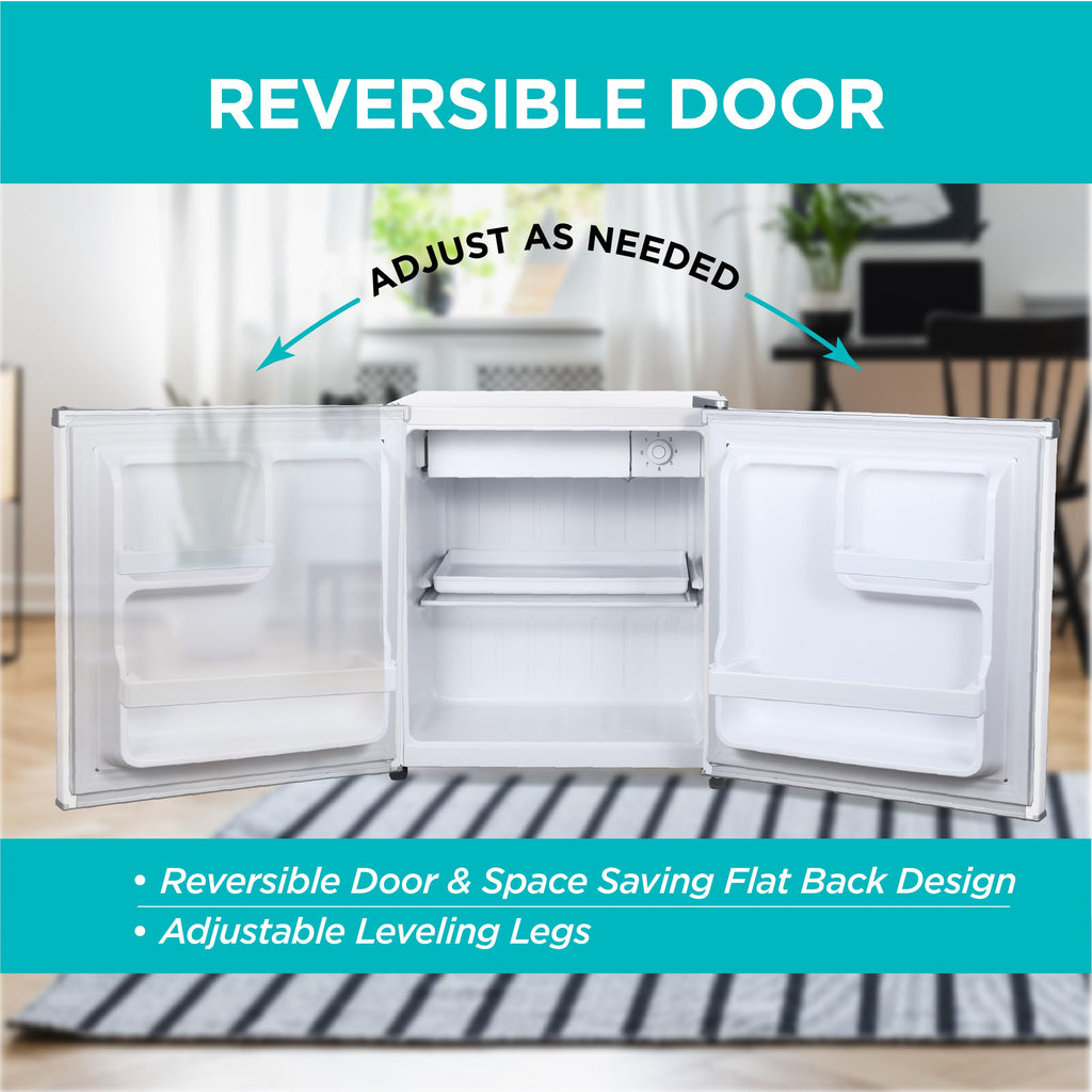 BLACK+DECKER 1.7 Cu. Ft. Compact Refrigerator, ENERGY STAR Certified, Single Door Mini Fridge with Chiller Compartment, Personal Fridge for Home or