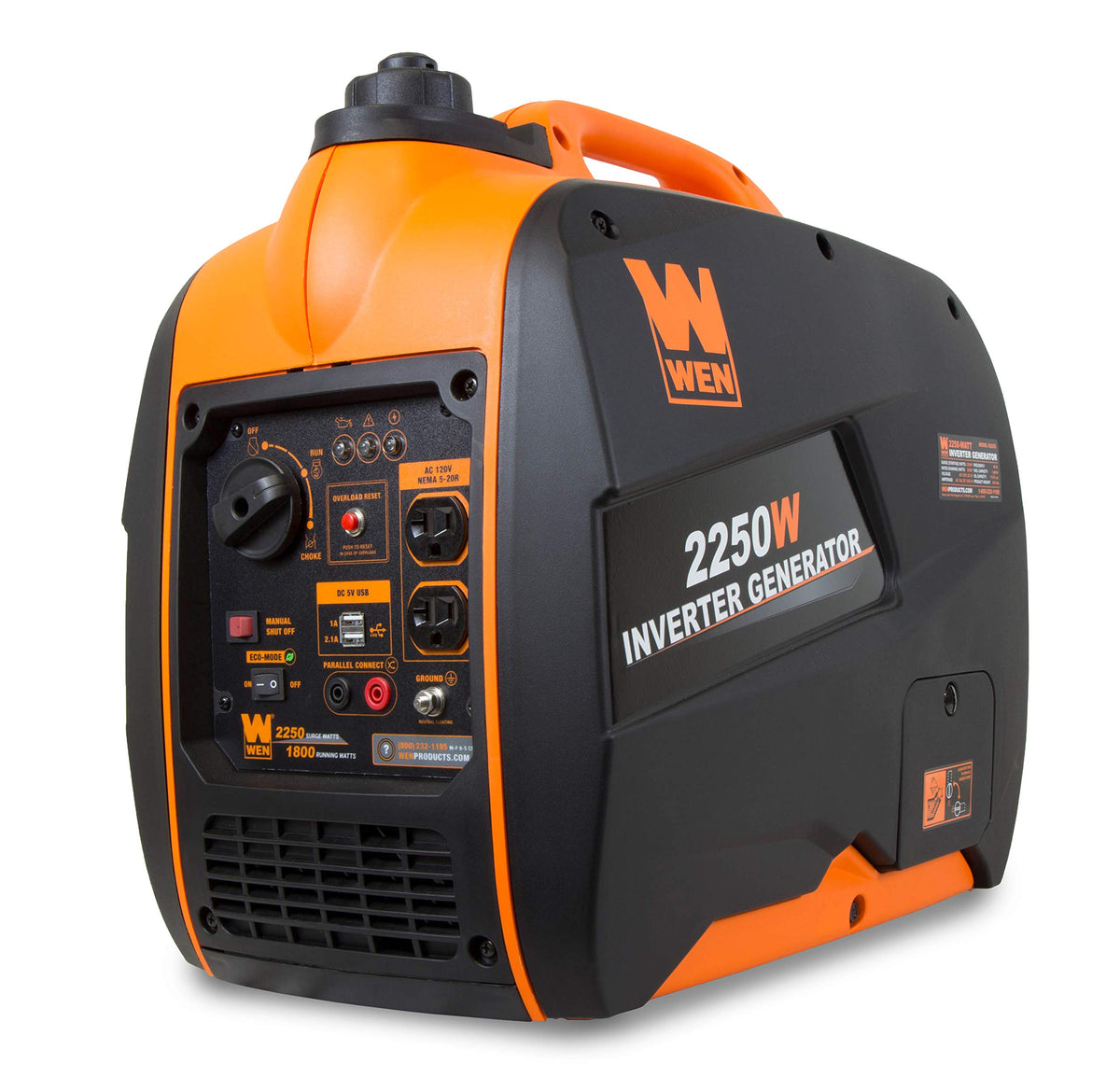 WEN 2500-Watt Inverter Generator, Quiet, Portable, and Lightweight with Fuel Shut Off (56250i)