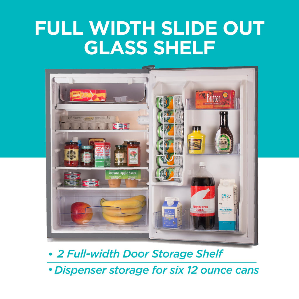 BLACK+DECKER 1.7 Cu. Ft. Compact Refrigerator, ENERGY STAR Certified, Single Door Mini Fridge with Chiller Compartment, Personal Fridge for Home or