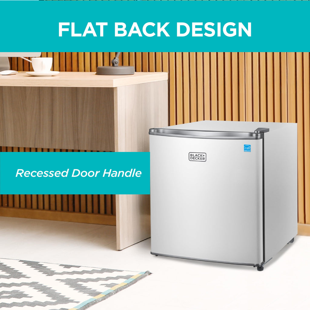 BLACK+DECKER 1.7 Cu. Ft. Compact Refrigerator, ENERGY STAR Certified, Single Door Mini Fridge with Chiller Compartment, Personal Fridge for Home or