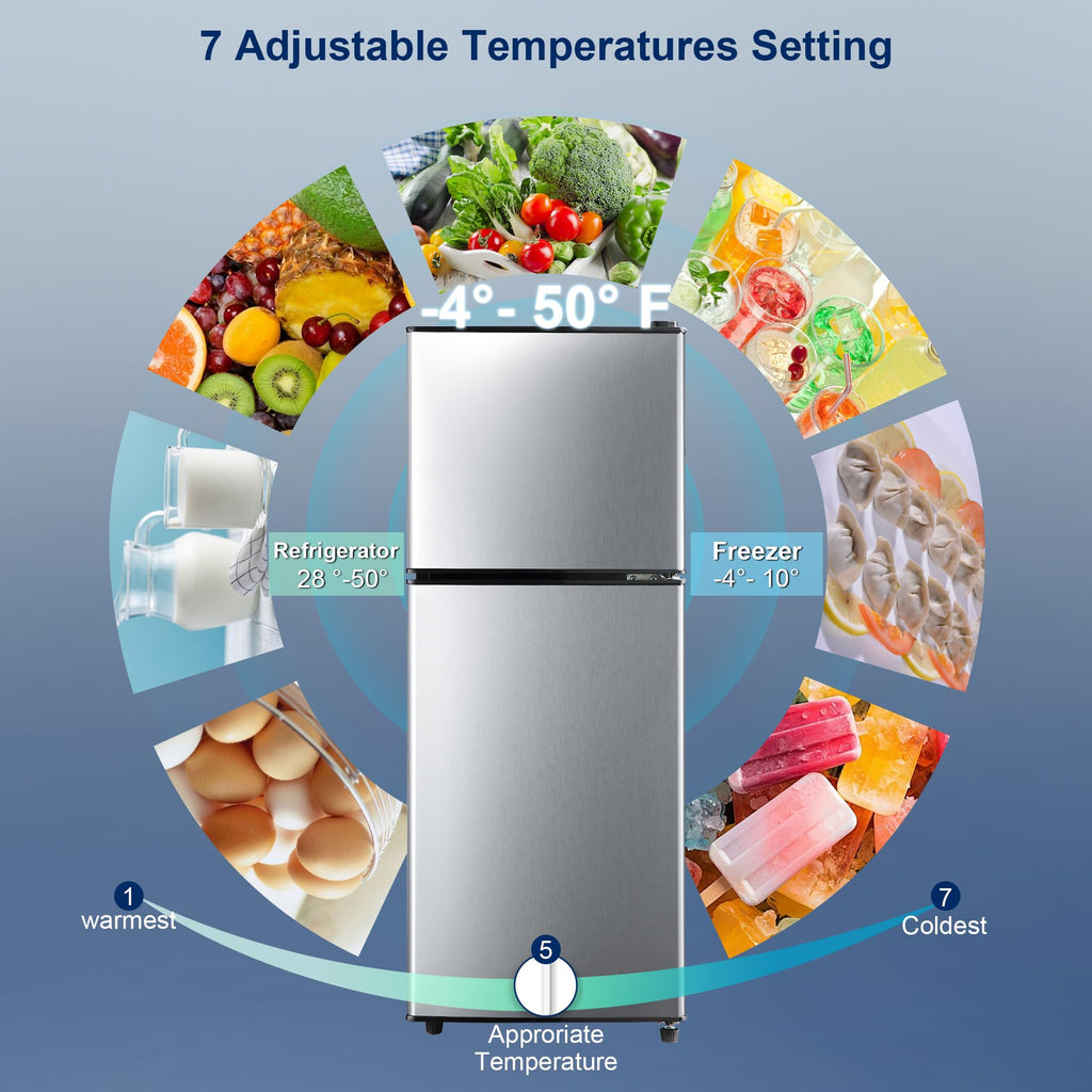 Mini Refrigerator with Freezer 4.0 Cu. Ft., Small Dorm Fridge with Freezer, Adjustable Thermostat Compact Fridge Freezers for Apartment, Dorm