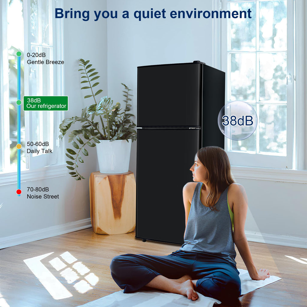 Mini Refrigerator with Freezer 4.0 Cu. Ft., Small Dorm Fridge with Freezer, Adjustable Thermostat Compact Fridge Freezers for Apartment, Dorm