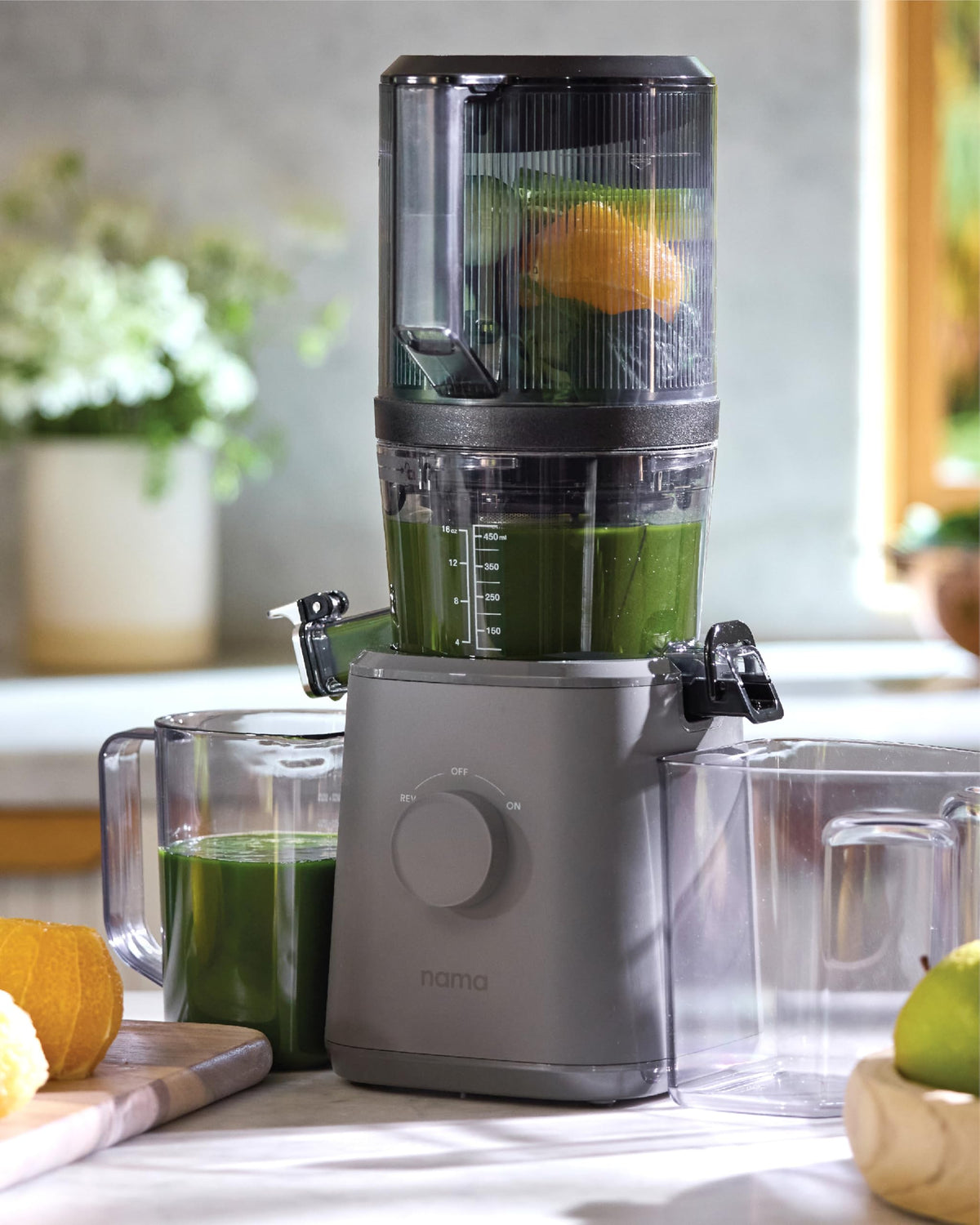 Nama J2 Cold Press Juicer C Self Feeding for Hands-Free Operation with Wide Mouth Hopper for Whole Recipe Loading, Zero Waste Masticating Juicer For