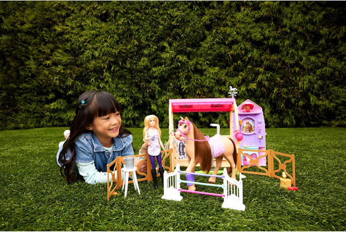 Barbie - Playset Stable Doll and Horse - 6 Play Areas & 25 Accessories Included - Inspired by Netflix Barbie Mysteries: The Great Horse Chase Kids