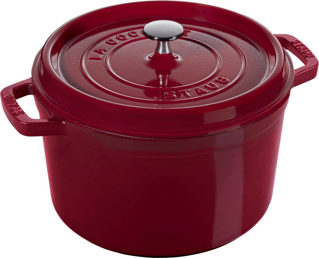 Staub Cast Iron 7-qt Round Cocotte - White Truffle, Made in France