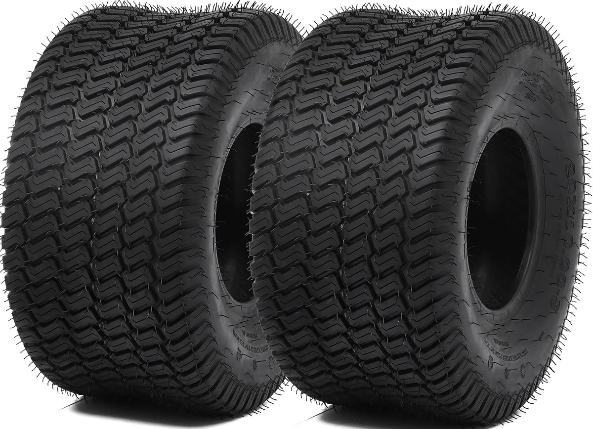 YITAMOTOR 20x10.00-8 Lawn Mower Tires, 4 Ply Tubeless Tractor Turf Tire