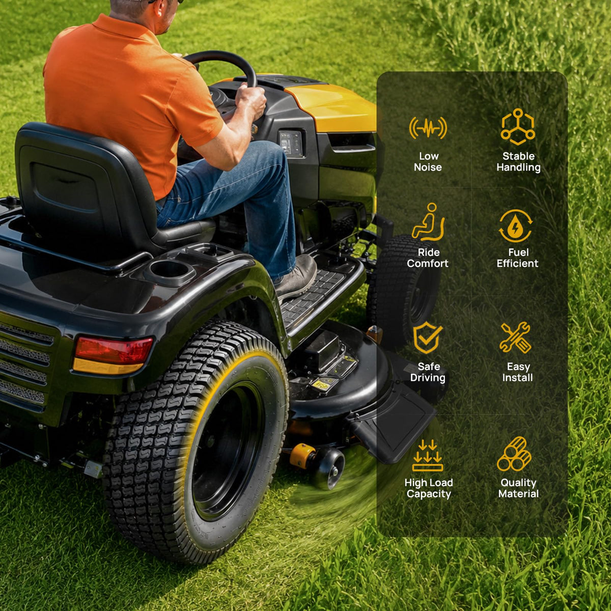 TUFFIOM 20x10.00-8 4PR Lawn Mower Tires Turf Tire Set of 2 for Garden Tractor Riding Lawnmower, Tubeless