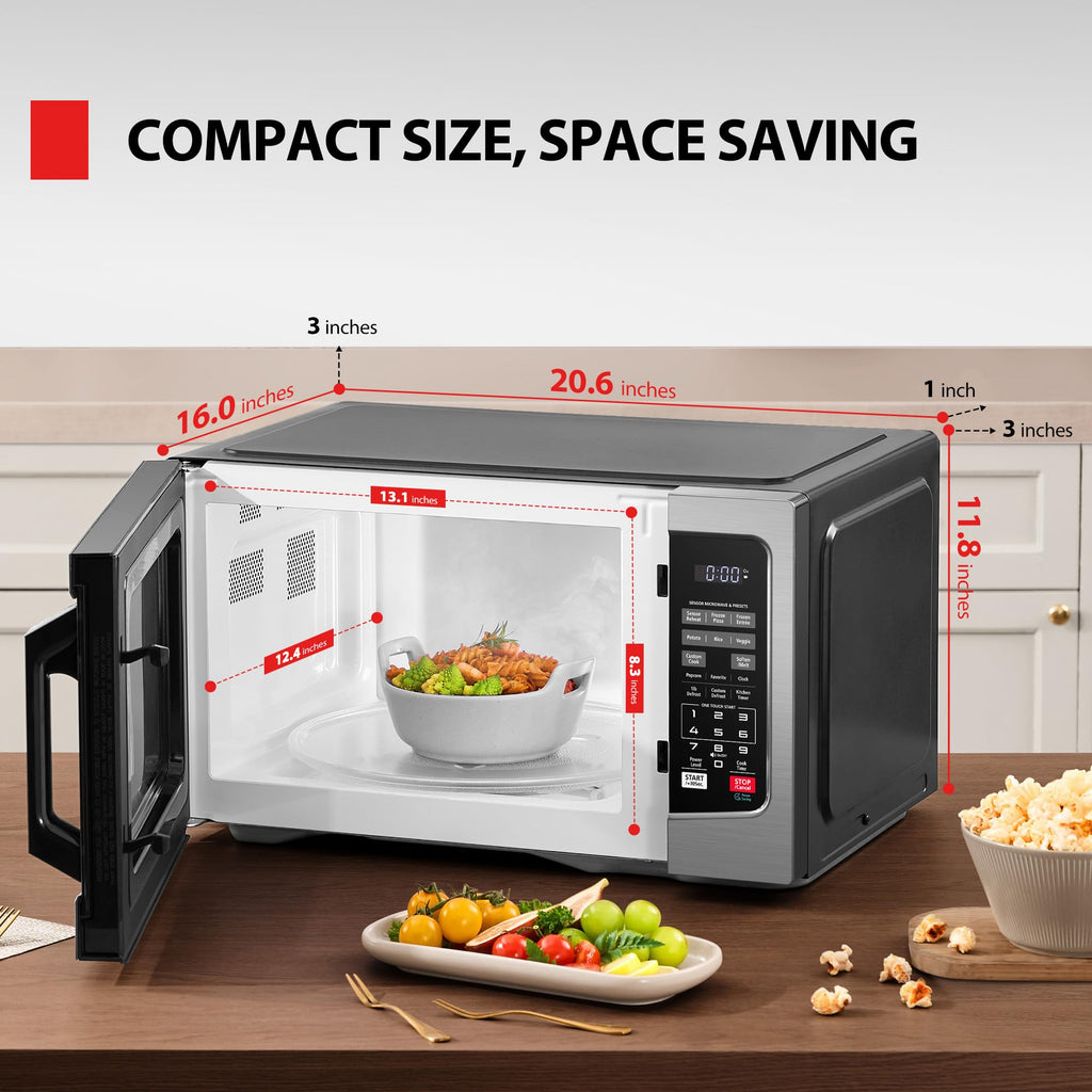 TOSHIBA Air Fryer Combo 8-in-1 Countertop Microwave Oven, with Convection, Broil, Odor Removal Mode, 12.4" Position Memory Turntable, Child-Lock, 1.0