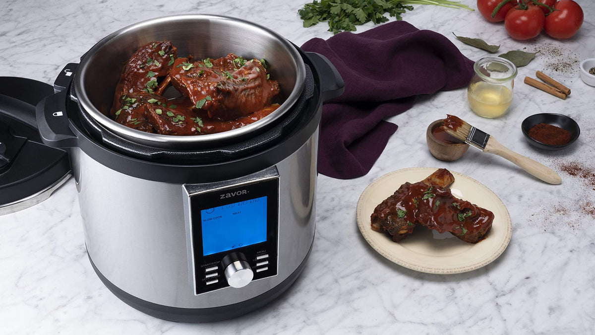 Zavor LUX LCD 6 Quart Multi-cooker with America's Test Kitchen Multicooker Perfection Cookbook, Stainless Steel