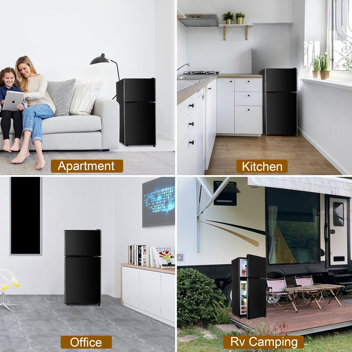 Mini Refrigerator with Freezer 4.0 Cu. Ft., Small Dorm Fridge with Freezer, Adjustable Thermostat Compact Fridge Freezers for Apartment, Dorm