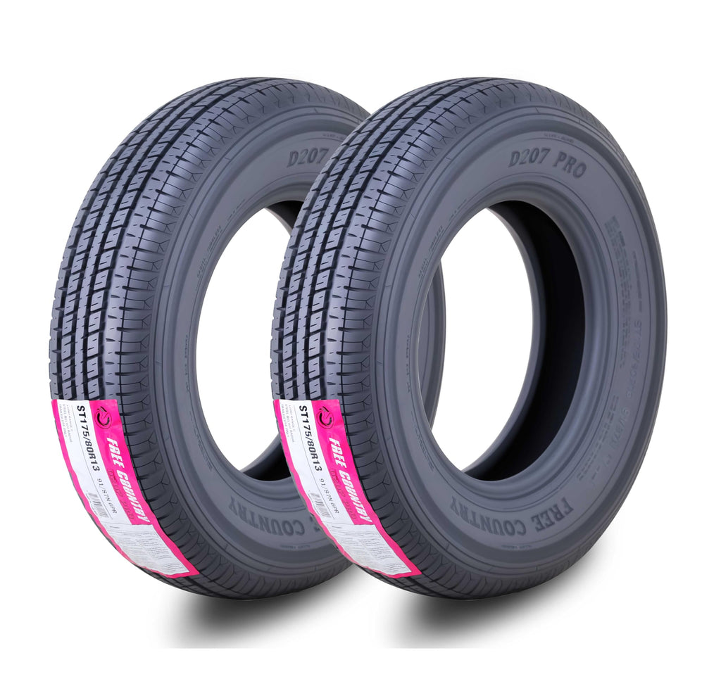 Free Country ST205/75R15 Prem Trailer Tires 8PR LR D 107N w/Scuff Guard, S2