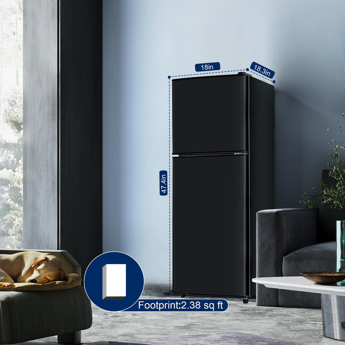 Mini Refrigerator with Freezer 4.0 Cu. Ft., Small Dorm Fridge with Freezer, Adjustable Thermostat Compact Fridge Freezers for Apartment, Dorm