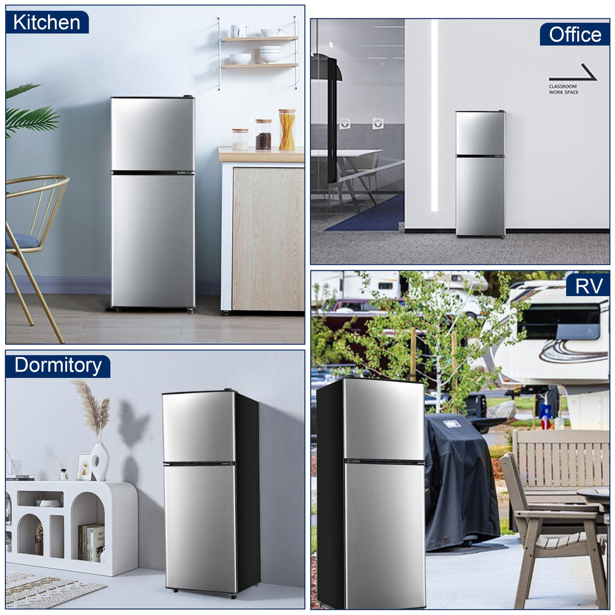 Mini Refrigerator with Freezer 4.0 Cu. Ft., Small Dorm Fridge with Freezer, Adjustable Thermostat Compact Fridge Freezers for Apartment, Dorm