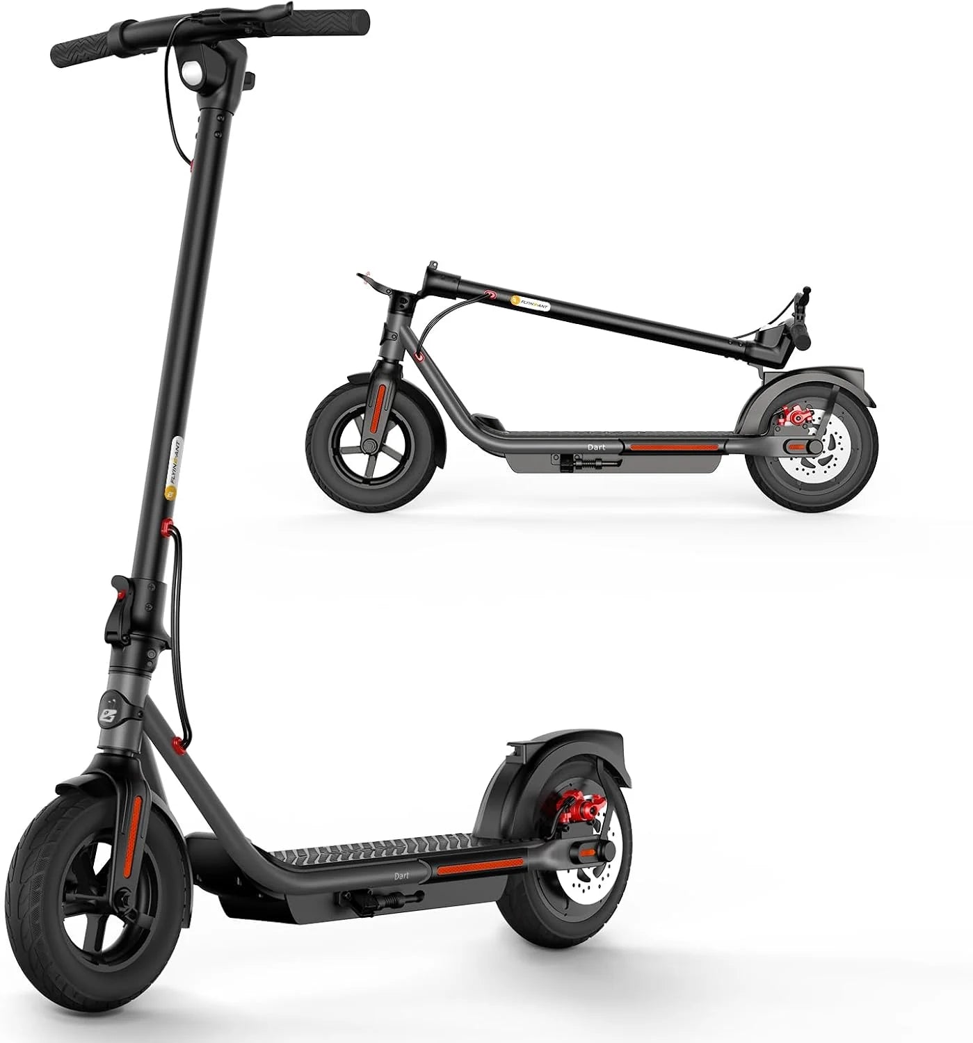 Elektrische step voor volwassenen, e scooter, 32 km lang bereik, Max Speed 15 MPH, dubbel remsysteem, 10 inch pneumatisch en solide banden, draagbaar en opvouwbaar