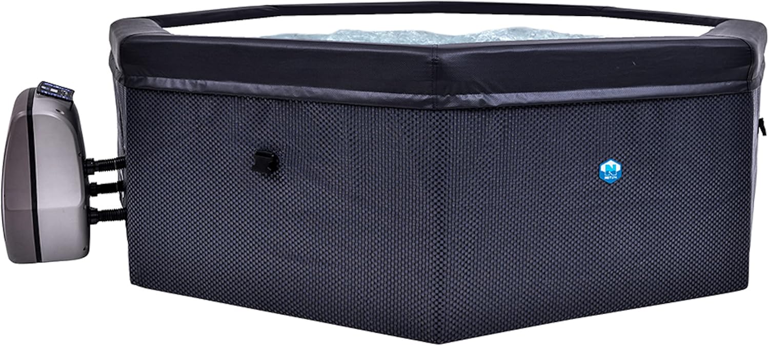 N NETSPA - Spa New – Octopus – halfstijf, achthoekig, 4 + 2 zitters – SP-OCT165B – draagbaar, compact van PVC met verwarming, waterfilterpomp en thermische afdekking, volume 1000 l, 193 x 73 cm(Eenheidsmaat)