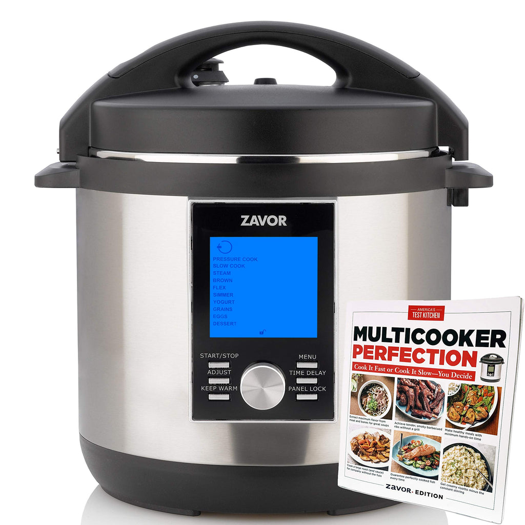Zavor LUX LCD 6 Quart Multi-cooker with America's Test Kitchen Multicooker Perfection Cookbook, Stainless Steel