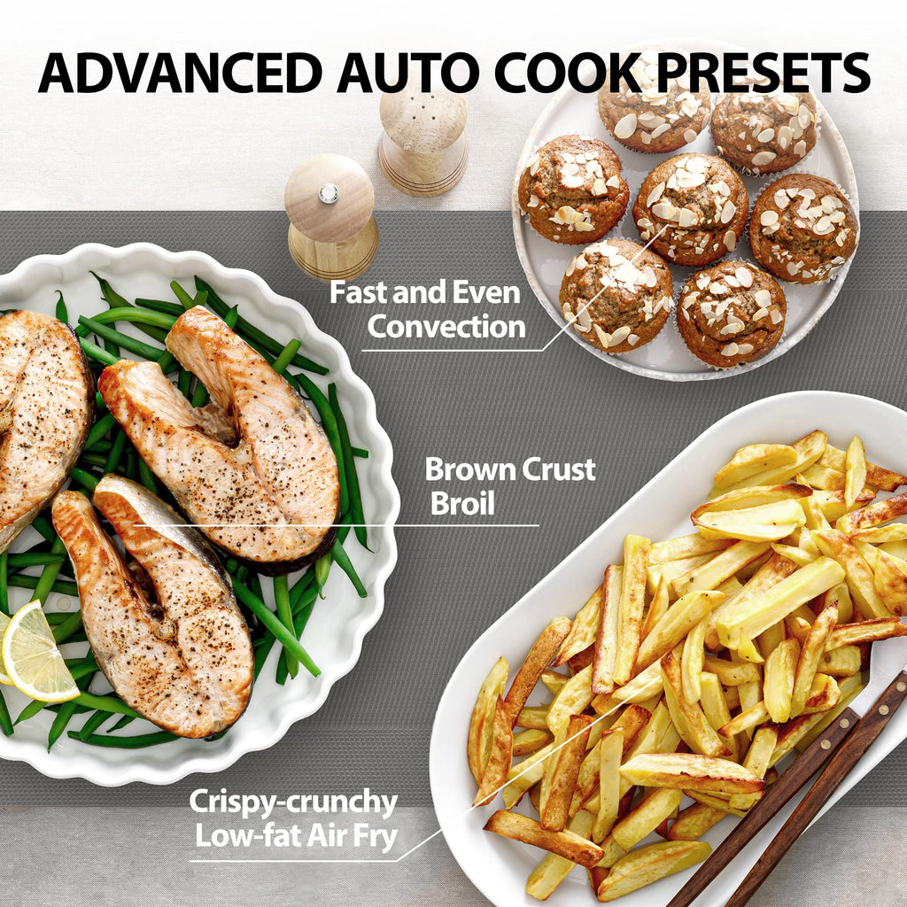 TOSHIBA Air Fryer Combo 8-in-1 Countertop Microwave Oven, with Convection, Broil, Odor Removal Mode, 12.4" Position Memory Turntable, Child-Lock, 1.0