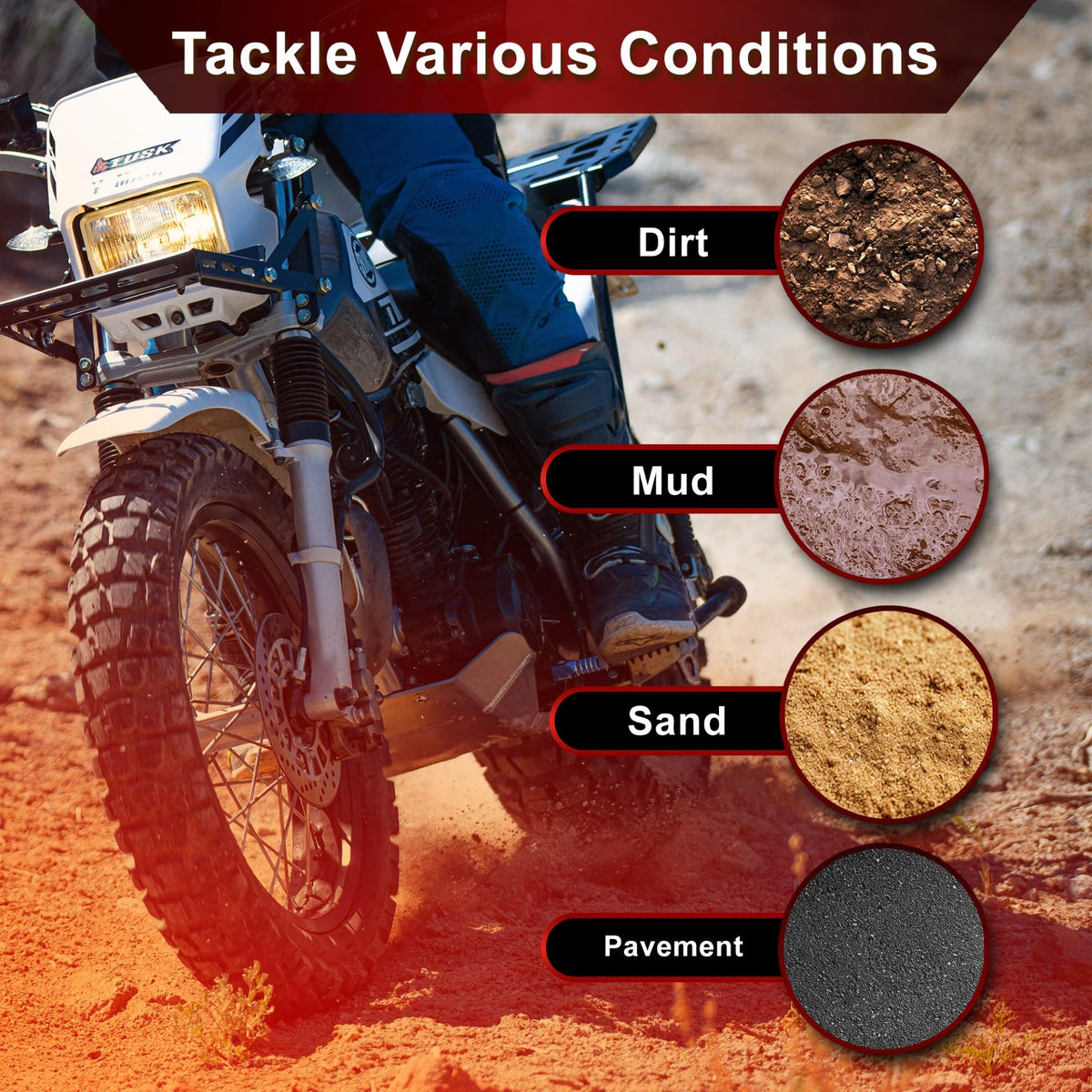 Tusk Waypoint Adventure Motorcycle Tire Set â 90/90-21 Front & 130/90-17 Rear (68R) Tube Type