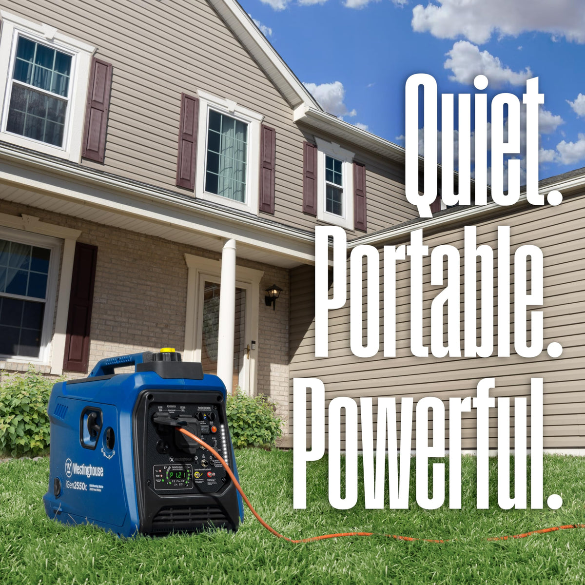 Westinghouse 2550 Peak Watt Super Quiet & Lightweight Portable Inverter Generator, RV Ready 30A Outlet, Gas Powered, Parallel Capable, Long Run Time