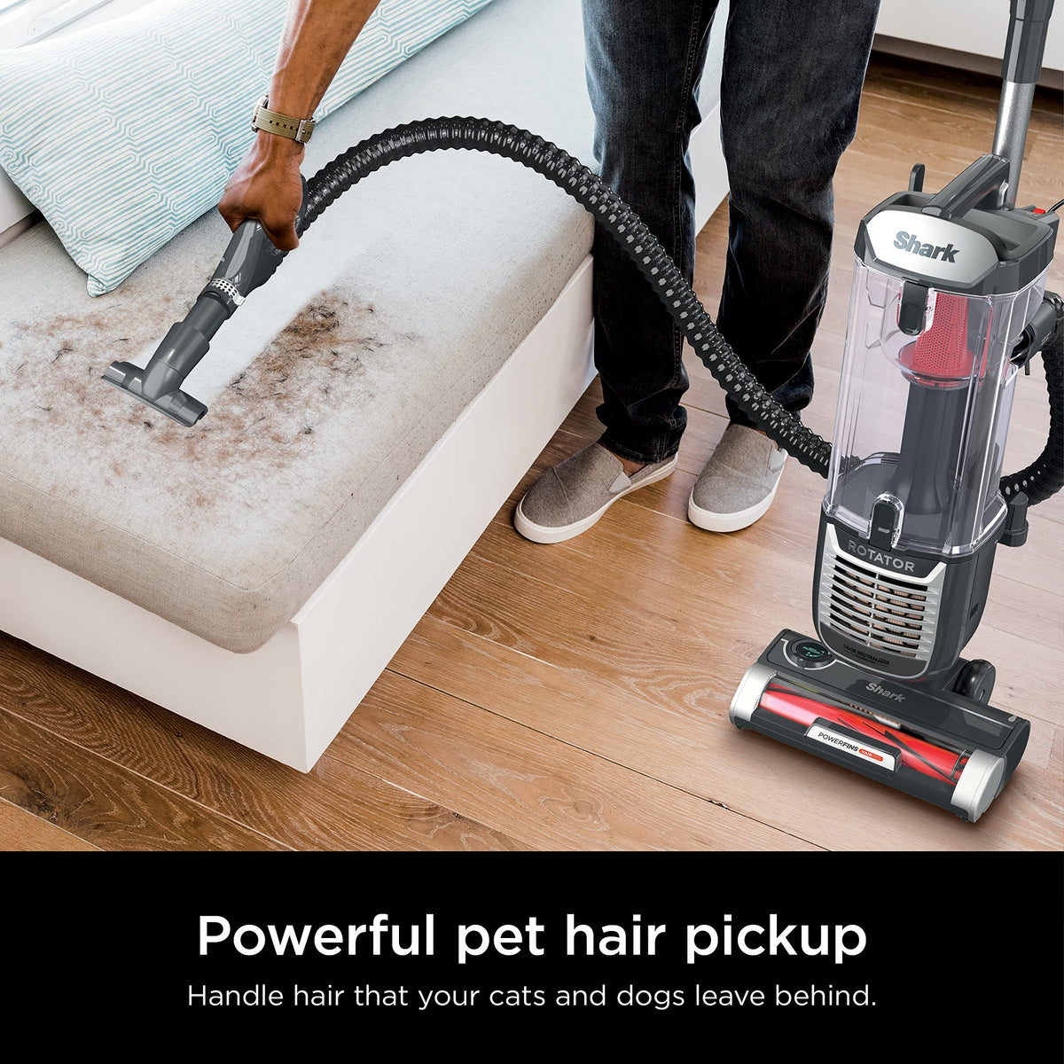 Shark NV501 Rotator Professional Lift-Away Upright Vacuum with HEPA Filter, Swivel Steering, LED Headlights, Wide Upholstery Tool, Dusting Brush &