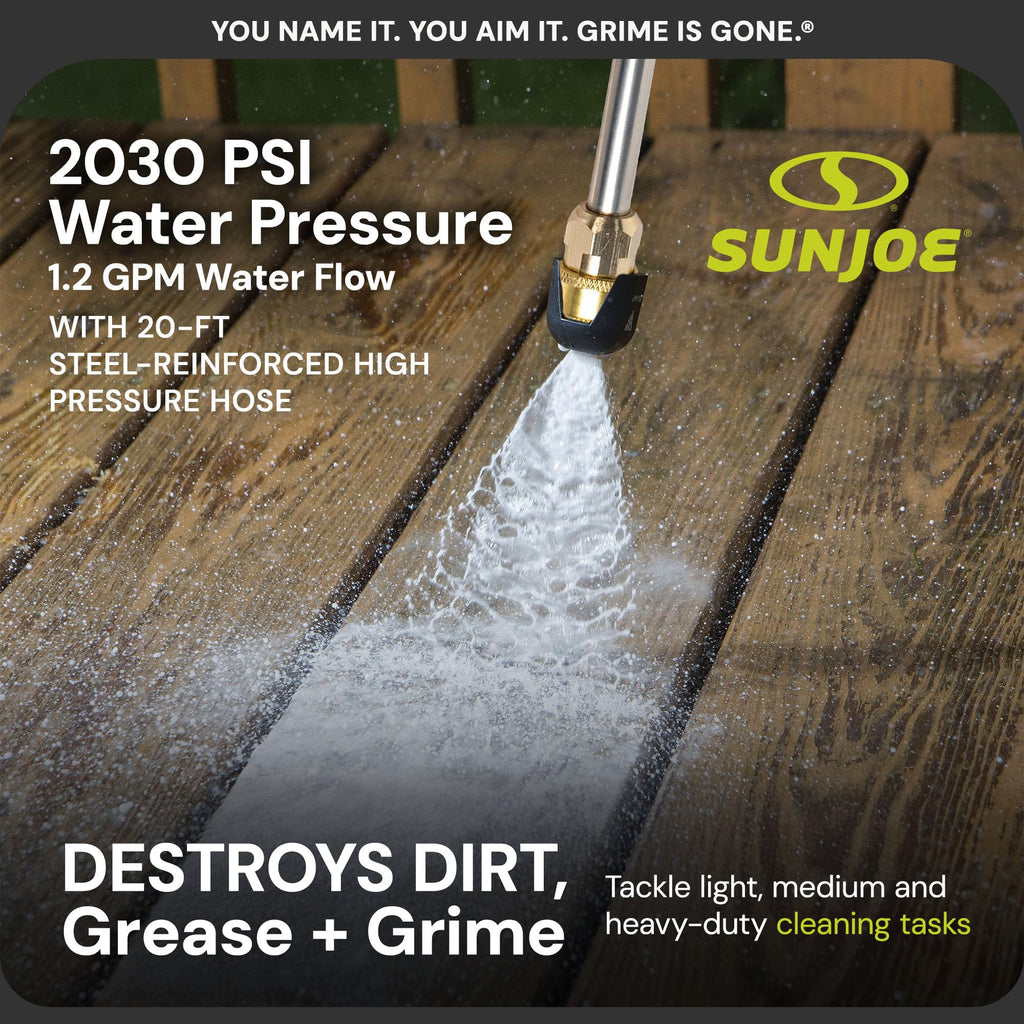 Sun Joe SPX3000-XT1 XTREAM 2,500 PSI Pressure Washer with 14.9A Motor, Includes 4 Quick-Connect Nozzles, High-Pressure Hose, Garden Hose Adapter, and