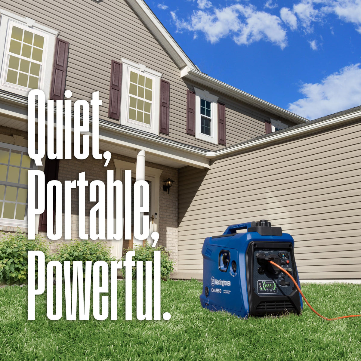 Westinghouse 2550 Peak Watt Super Quiet & Lightweight Portable Inverter Generator, RV Ready 30A Outlet, Gas Powered, Parallel Capable, Long Run Time