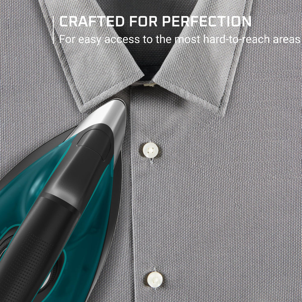 Rowenta Iron for Clothes, High Pressure Steamer Iron with Boiler System, 400 Steam Holes, Vertical Steaming, 37oz Tank, Stainless Steel Soleplate