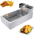 Commerciële elektrische frituurpan 22 l, 3200 W, roestvrij staal, temperatuurregeling 50–300 °C, schakelaar, gemakkelijk schoon te maken, uitneembaar mandje, antislipvoetjes (Stijl 1)(Style3)
