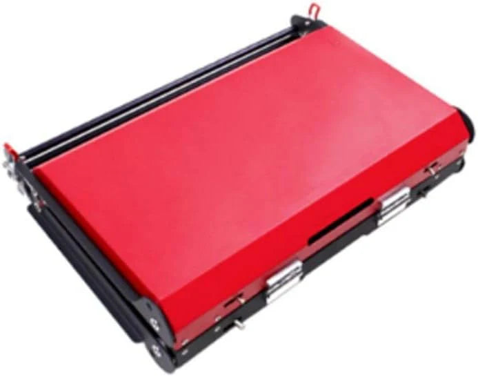 Draagbare houtskoolbarbecue voor 3-5 personen - lichtgewicht opvouwbare barbecue voor kamperen picknicks en koekjes in de achtertuin - inclusief kookgereedschap - rood