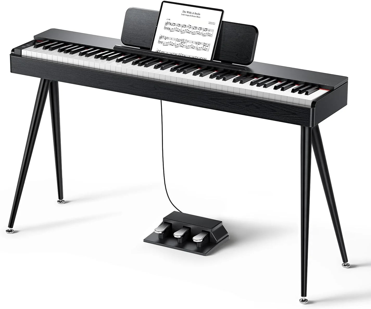 Donner OURA S100 88 Toetsen Gewogen Keyboard Piano met 3 Demo Songs, 15 Tonen, Bluetooth Audio/MIDI, Thuis Digitale Piano voor Beginners, Gevorderden, Zwart