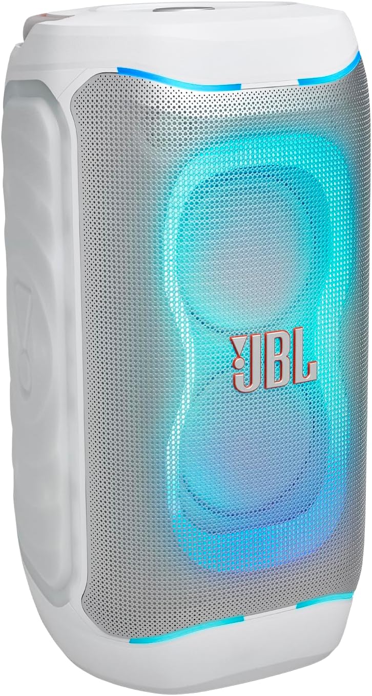 JBL PartyBox 130 Draagbare Partyluidspreker met krachtig JBL Sound, Bluetooth, Dynamische Lichtshow, Design IPX4 spatwaterdicht, tot 15 uur speeltijd, Zwart(Wit)