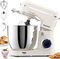 Honinst Staande mixer, 6,5QT 10-speed kantelbare elektrische keukenmixer, 3-in-1 keukenmixer met kom, deeghaak, garde en klopper, voedselmixer voor bakken, cake en de meeste thuiskoks, zwart(Beige)