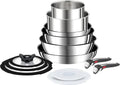 Tefal Ingenio Preference On Set met 2 pannen + wok + stoofpot + 2 potten + 5 accessoires + 2 afneembare handgrepen, antiaanbakpannen, titanium coating, thermo-signaal, vaatwasmachinebestendig
