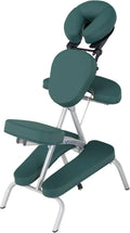 EARTHLITE Vortex draagbare massagestoel - inklapbaar, compact, stabiel en licht (6,8 kg), incl. transporttas  borstbeenkussen(Blauwgroen)