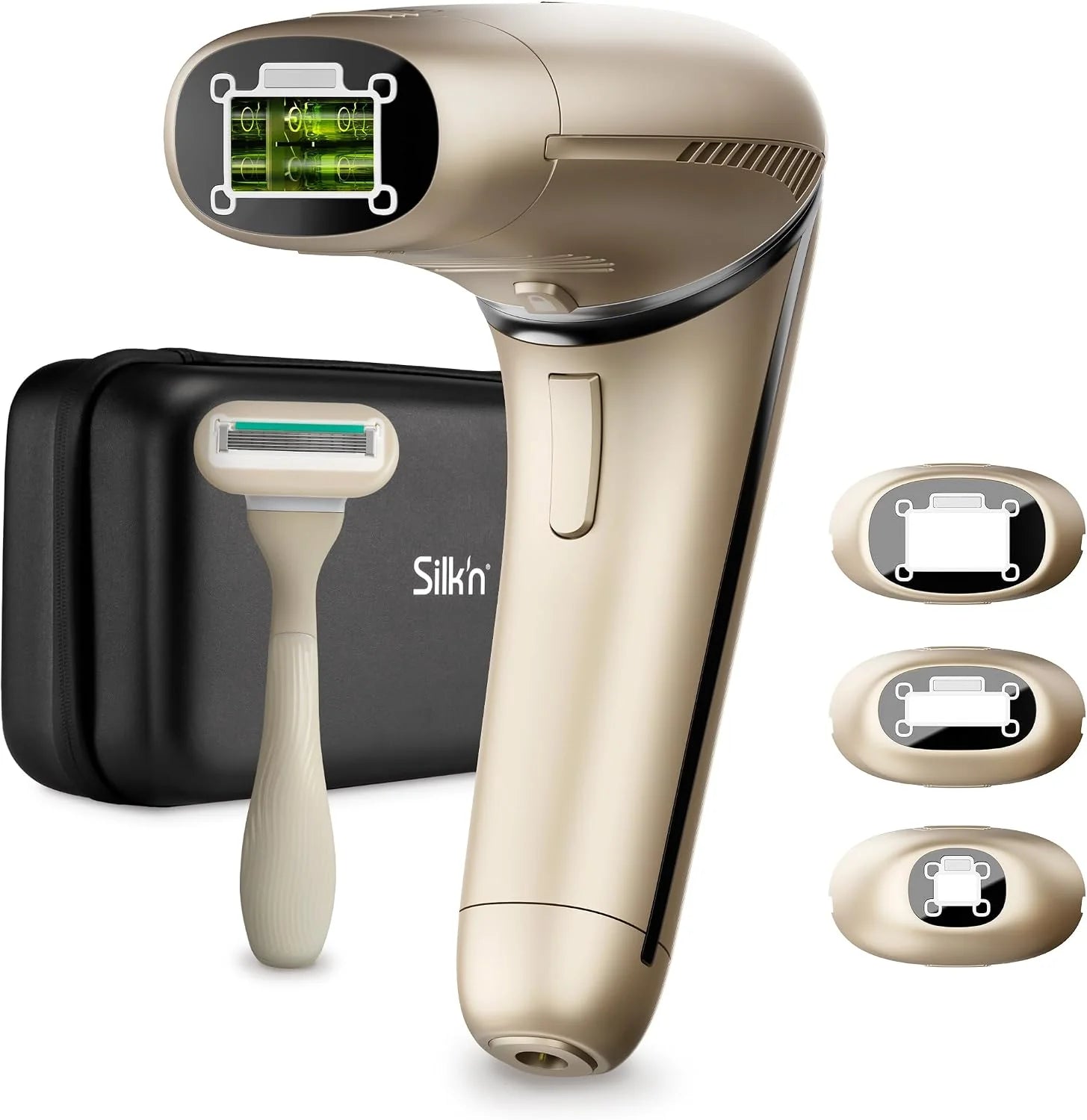 Silk'n ontharingsapparaat voor vrouwen en mannen I Silk'n 7 I IPL-ontharingsapparaat I Flexibele roterende kop I Voor lichaam en gezicht I eHPL technologie met 600K lichtflitsen I Zwart(Rose Gold.)