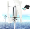 14000W Windturbinegenerator, Verticale Windturbine, 3 Bladen Geluidsarm 12V/24V/48V/110V/220V Generator Windmolen Genereer Turbine Complete Set voor Gezinnen,met Controller,White-220V(24V/Wit)